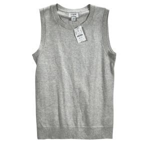 J.CREW Classic Shell Knit Tank Top Sweater Vest Sleeveless Gray Heather XXS NWT